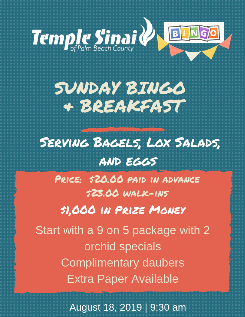 SUNDAY BINGO 8-18